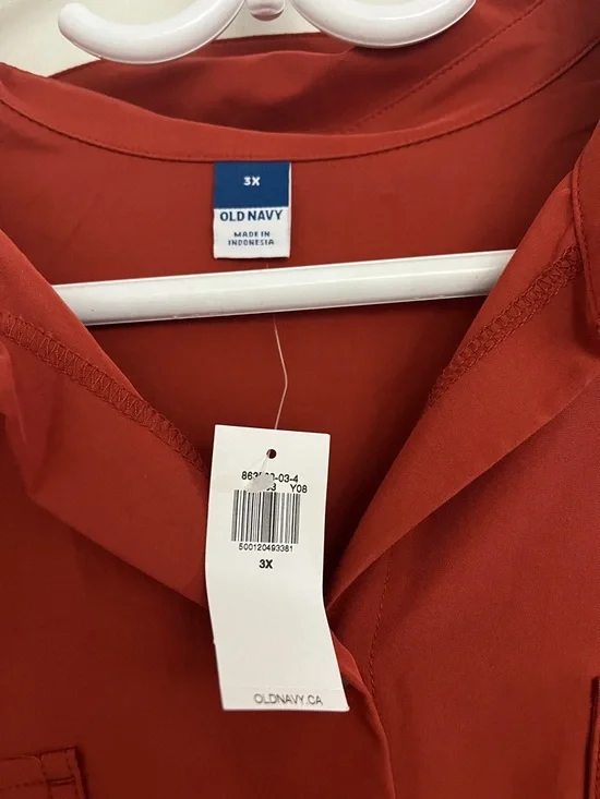 Old Navy Rust Button-Front Drawstring Tunic - Picture 3 of 3